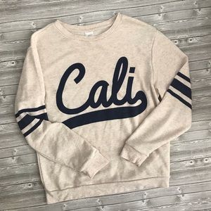 Freeze Cali Oatmeal & Navy Pullover Sweater